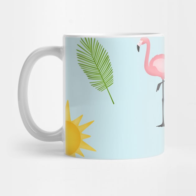 Flamingo Gift Tropical Pattern Beach Lover Gift Pineapples by InnerMagic